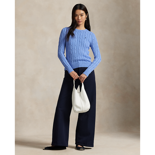 Polo Ralph Lauren - Cable Knit Cotton Crewneck Sweater - Litchfield Blue