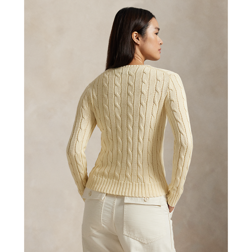 Polo Ralph Lauren - Cable Knit Cotton Crewneck Sweater - Cream