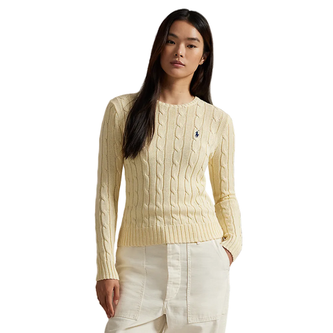 Polo Ralph Lauren - Cable Knit Cotton Crewneck Sweater - Cream