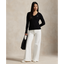 Polo Ralph Lauren - Cable Knit Cotton V Neck Sweater - Black