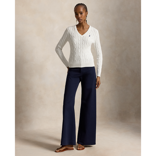 Polo Ralph Lauren - Cable Knit Cotton Crewneck Sweater - White
