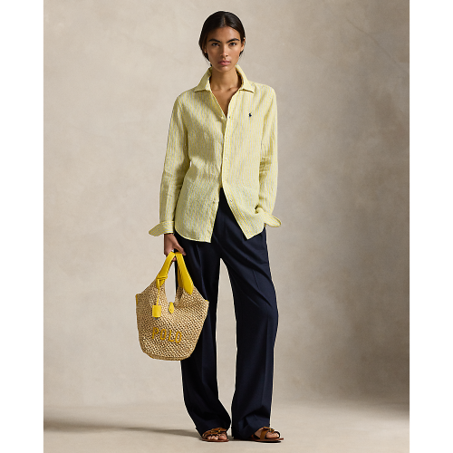 Polo Ralph Lauren - Classic Fit Linen Striped Shirt - Yellow, Blue, and White