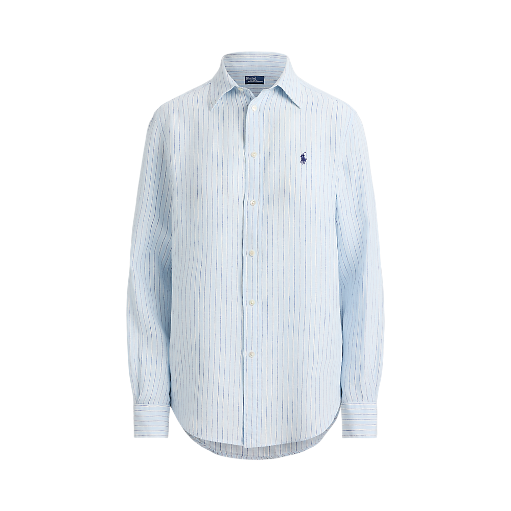 Polo Ralph Lauren - Classic Fit Linen Striped Shirt - Blue and White