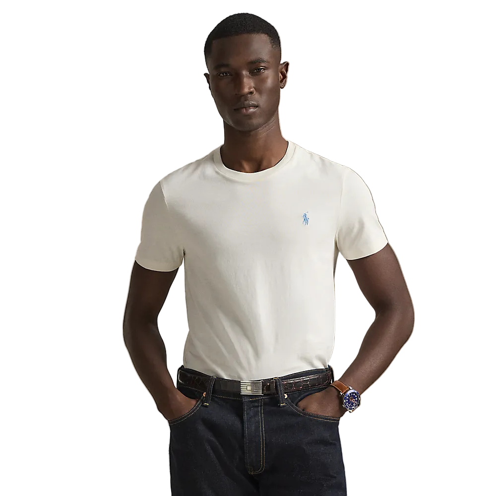 Polo Ralph Lauren - Custom Slim Fit Jersey Crewneck T-Shirt - Antique Cream