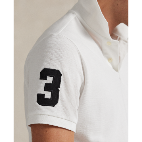 Polo Ralph Lauren - Custom Slim Fit Big Pony Mesh Polo Shirt - White