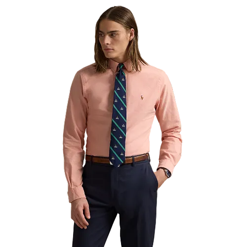 Polo Ralph Lauren - Custom Fit Striped Oxford Shirt - Kona Orange