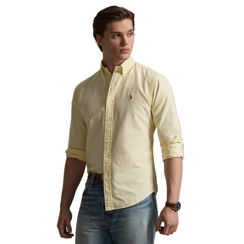 Polo Ralph Lauren - Custom Fit Striped Oxford Shirt - Yellow White