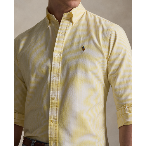 Polo Ralph Lauren - Custom Fit Striped Oxford Shirt - Yellow White