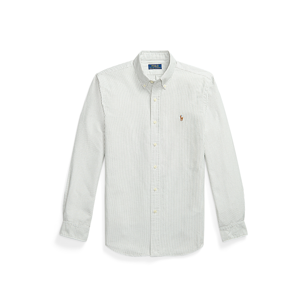 Polo Ralph Lauren - Custom Fit Striped Oxford Shirt- Shamrock Green