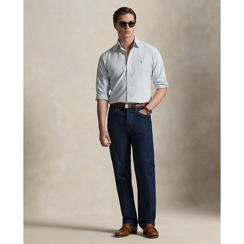 Polo Ralph Lauren - Custom Fit Striped Oxford Shirt - Navy White