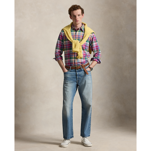 Polo Ralph Lauren - Custom Fit Plaid Oxford Shirt - Pink Blue