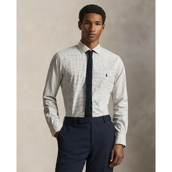 Polo Ralph Lauren - Custom Fit Plaid Stretch Poplin Shirt - Beige Multi