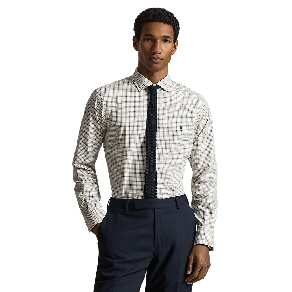 Polo Ralph Lauren - Custom Fit Plaid Stretch Poplin Shirt - Beige Multi