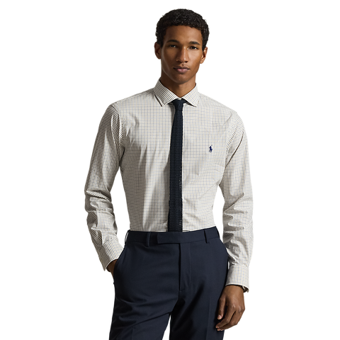 Polo Ralph Lauren - Custom Fit Plaid Stretch Poplin Shirt - Beige Multi
