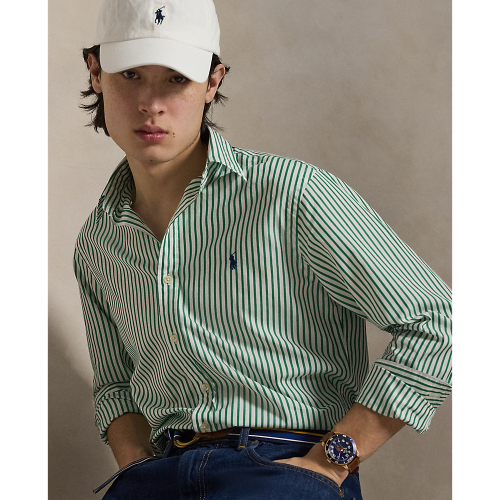 Polo Ralph Lauren - Custom Fit Striped Oxford Shirt - White Erin Green