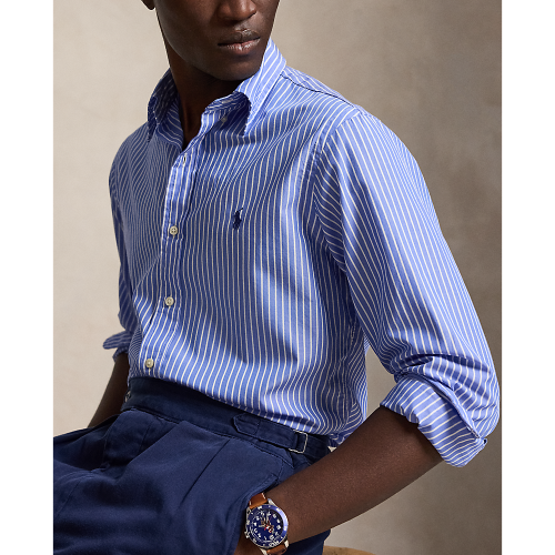 Polo Ralph Lauren - Custom Fit Striped Oxford Shirt - Blue White