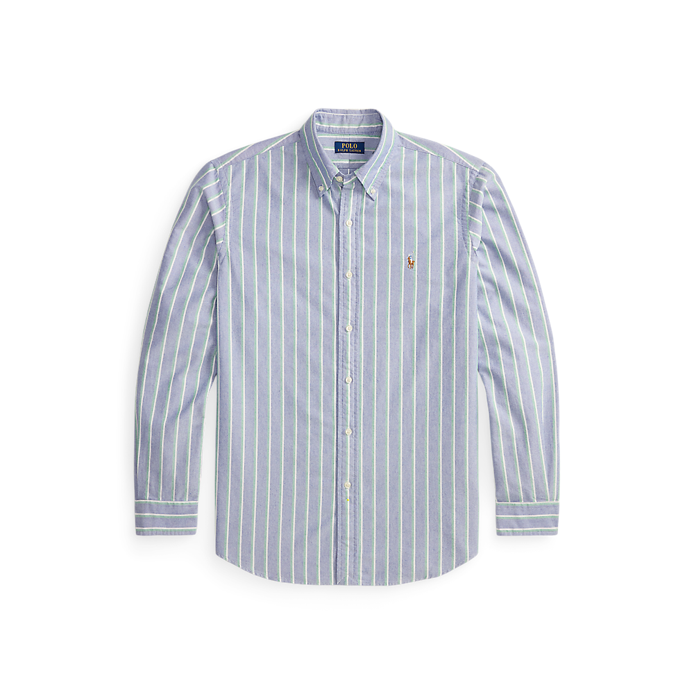 Polo Ralph Lauren - Custom Fit Striped Oxford Shirt - Navy Green Multi
