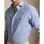 Polo Ralph Lauren - Custom Fit Houndstooth Linen-Blend Shirt - Blue White
