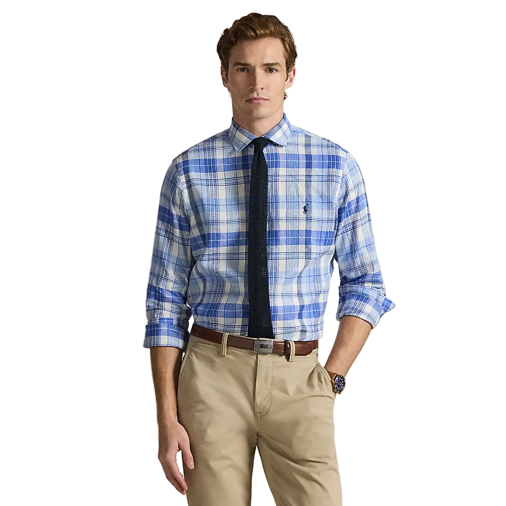 Polo Ralph Lauren - Custom Fit Check Linen Shirt - Blue Multi
