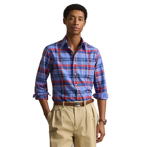 Polo Ralph Lauren - Custom Fit Plaid Oxford Shirt - Blue and Red