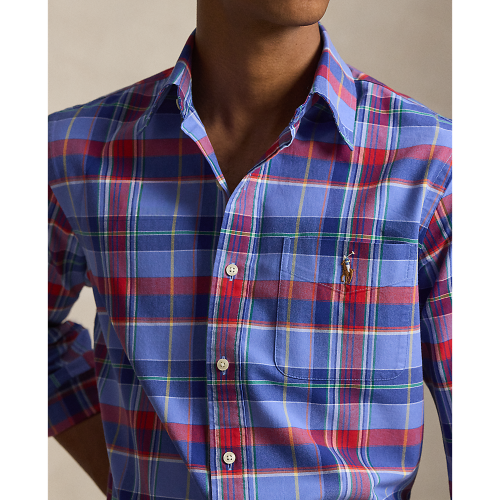 Polo Ralph Lauren - Custom Fit Plaid Oxford Shirt - Blue and Red
