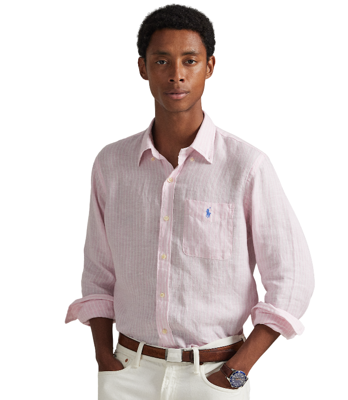 POL710P07024001 - Polo Ralph Lauren - Classic Fit Oxford Shirt - Pink/White