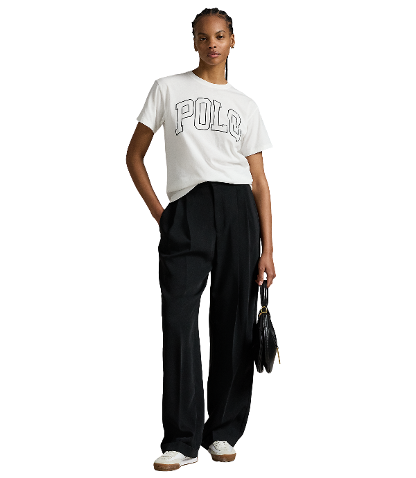 POL971710001-Polo Ralph Lauren - Logo Cotton Jersey Crewneck Tee - White