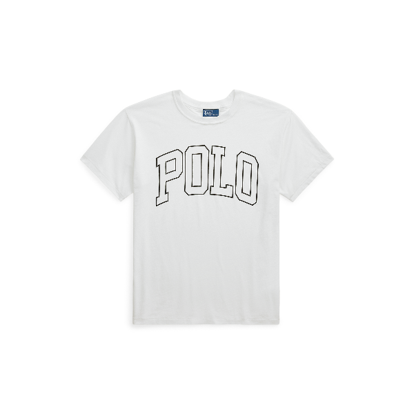 POL971710001-Polo Ralph Lauren - Logo Cotton Jersey Crewneck Tee - White
