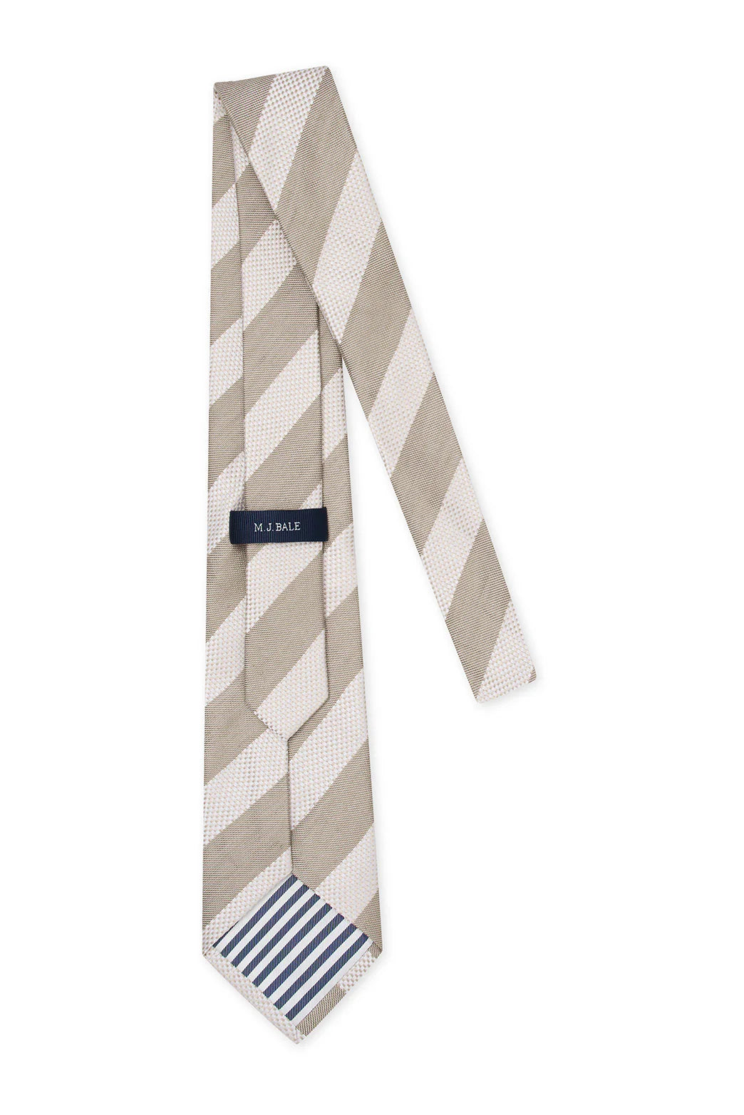 M.J. Bale - Pembroke Tie - Striped - Ivory/Latte