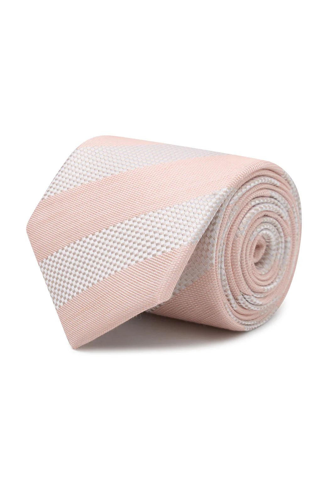 M.J. Bale - Pembroke Tie - Striped - Ivory/Pink