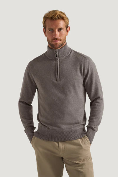 M.J Bale - Perry Half Zip Jumper - Latte Melange