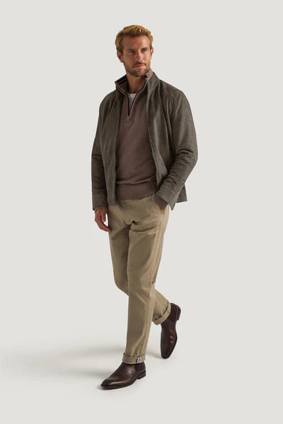 M.J Bale - Perry Half Zip Jumper - Latte Melange