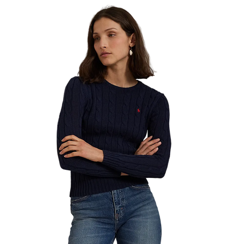 Polo Ralph Lauren - Cable Knit Cotton Crewneck Sweater - Hunter Navy