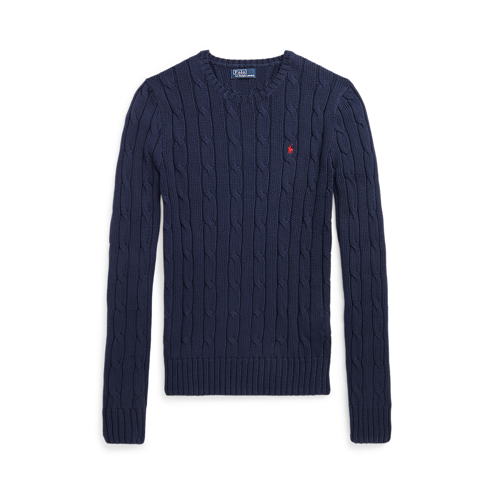 Polo Ralph Lauren - Cable Knit Cotton Crewneck Sweater - Hunter Navy