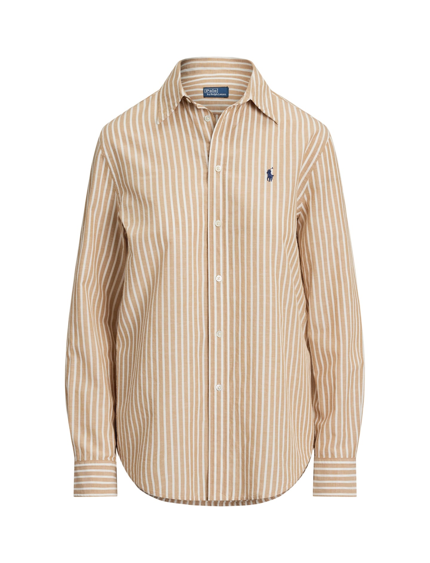 Polo Ralph Lauren - Classic Fit Cotton & Linen Shirt - Stripe - Camel/White