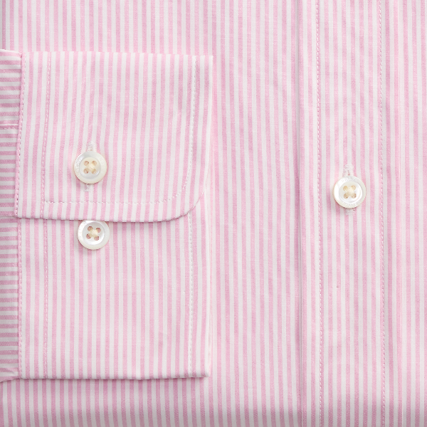 Polo Ralph Lauren - Custom Fit Striped Poplin Shirt - Carmel Pink/White Stripe