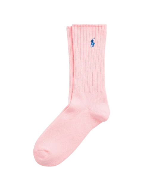 Polo Ralph Lauren - Ribbed Cotton Blend Crew Socks - Light Pink