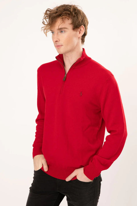 Polo Ralph Lauren - Quarter Zip Wool Sweater - Red