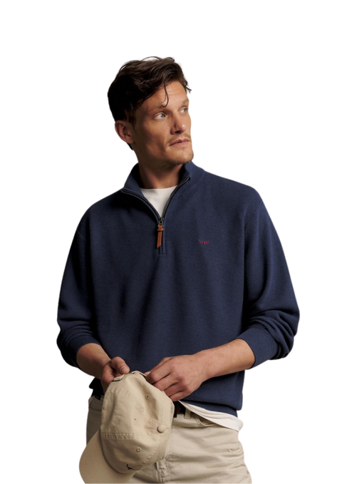 R.M.Williams - Warner Popcorn Zip Knit – Blue