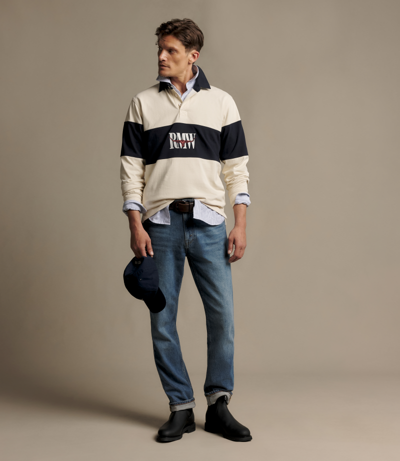 R.M.Williams - Heritage Panel Rugby Jumper - Ecru