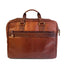 Oran Leather - Liam Bag - Brown | Brandy, men's briefcase with multiple compartments and padded laptop section.
