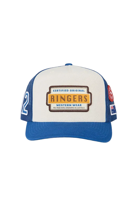 Ringers Western - Drive By Deep Fit Trucker Cap - Blue Cream