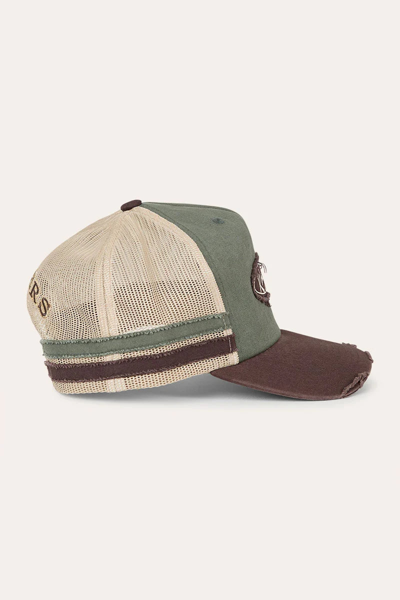 Ringers Western - Worn Out Deep Fit Trucker Cap - Army Choc