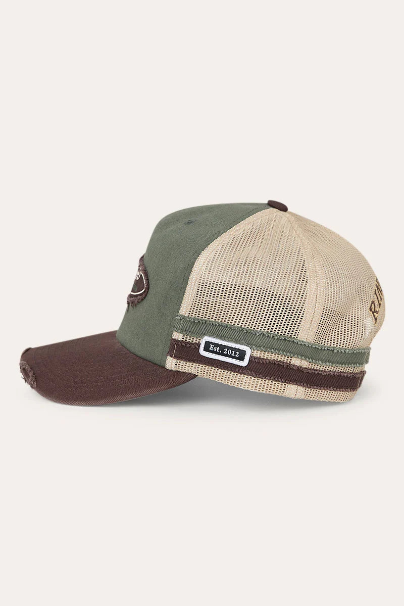 Ringers Western - Worn Out Deep Fit Trucker Cap - Army Choc