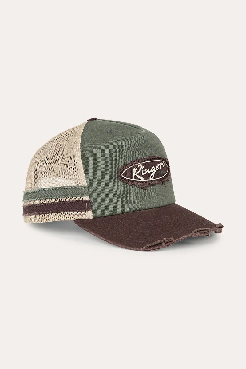 Ringers Western - Worn Out Deep Fit Trucker Cap - Army Choc