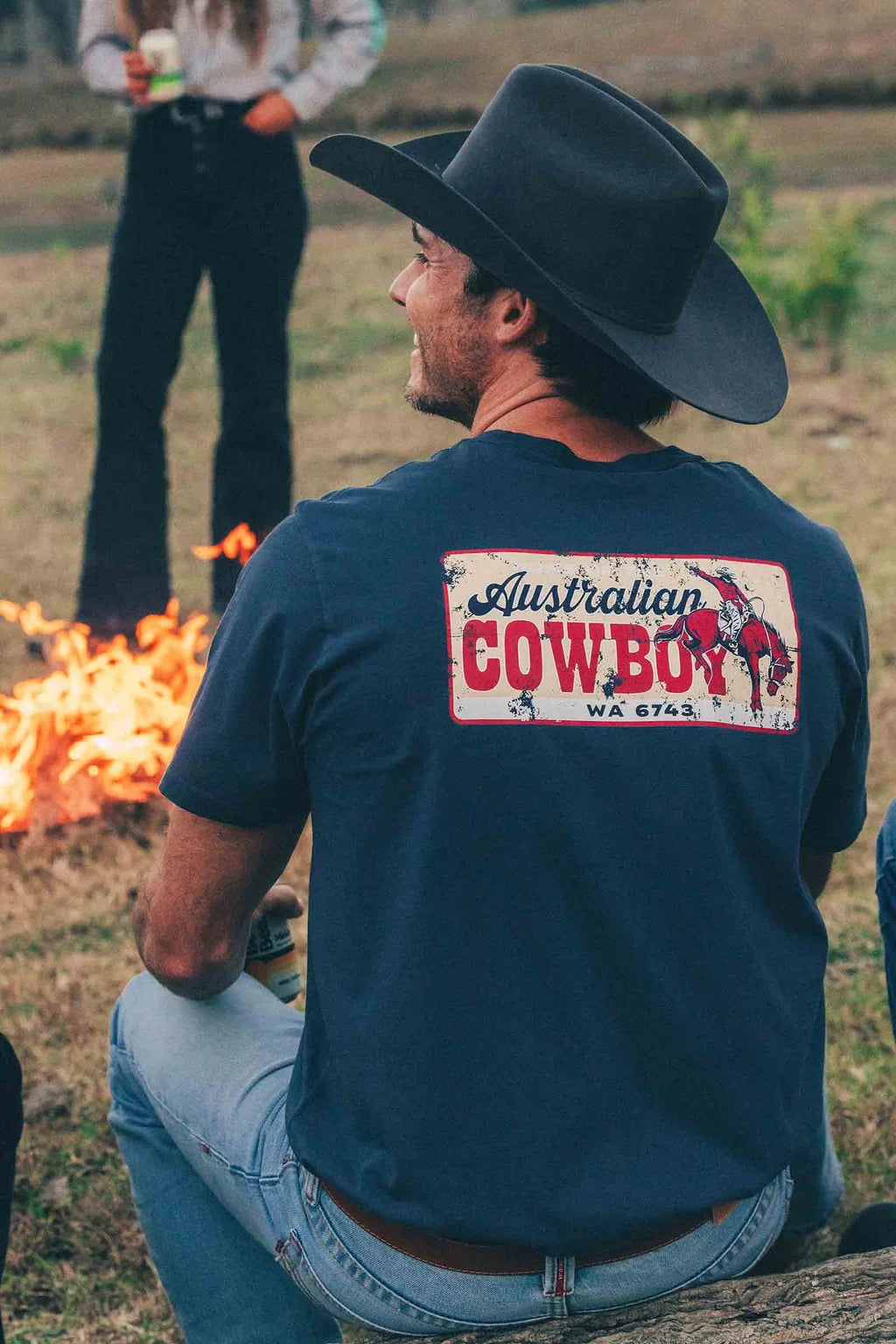 Ringers Western - Australian Cowboy Loose Fit T-Shirt - Washed Navy