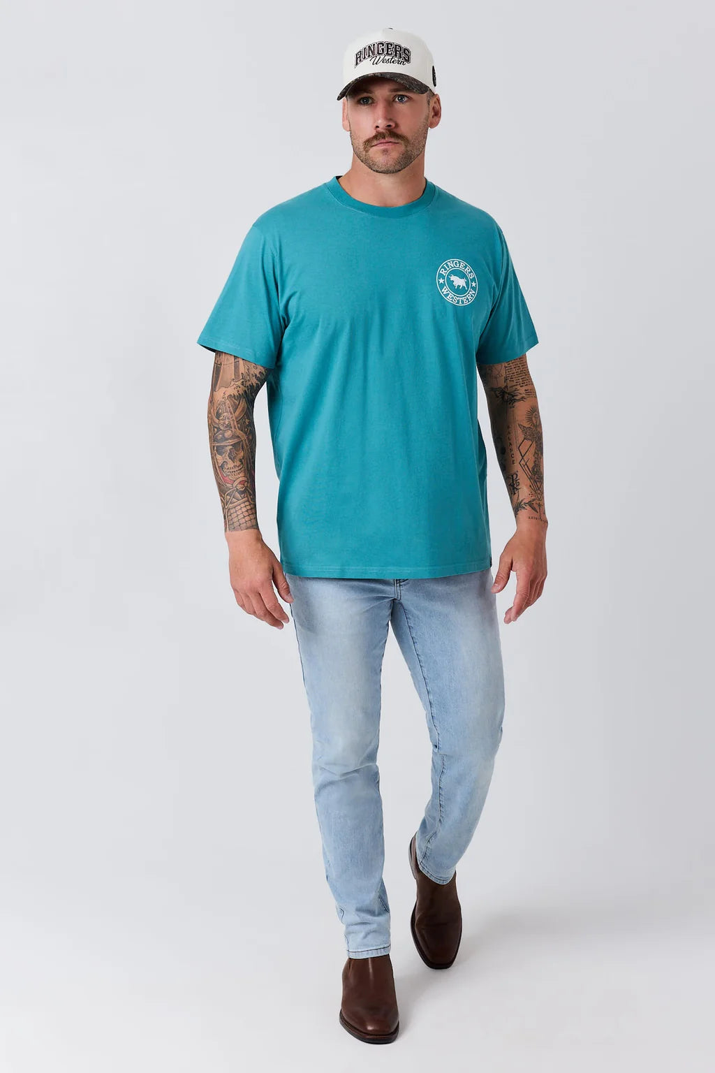Ringers Western - signature Bull Losose Fit T-Shirt - Teal