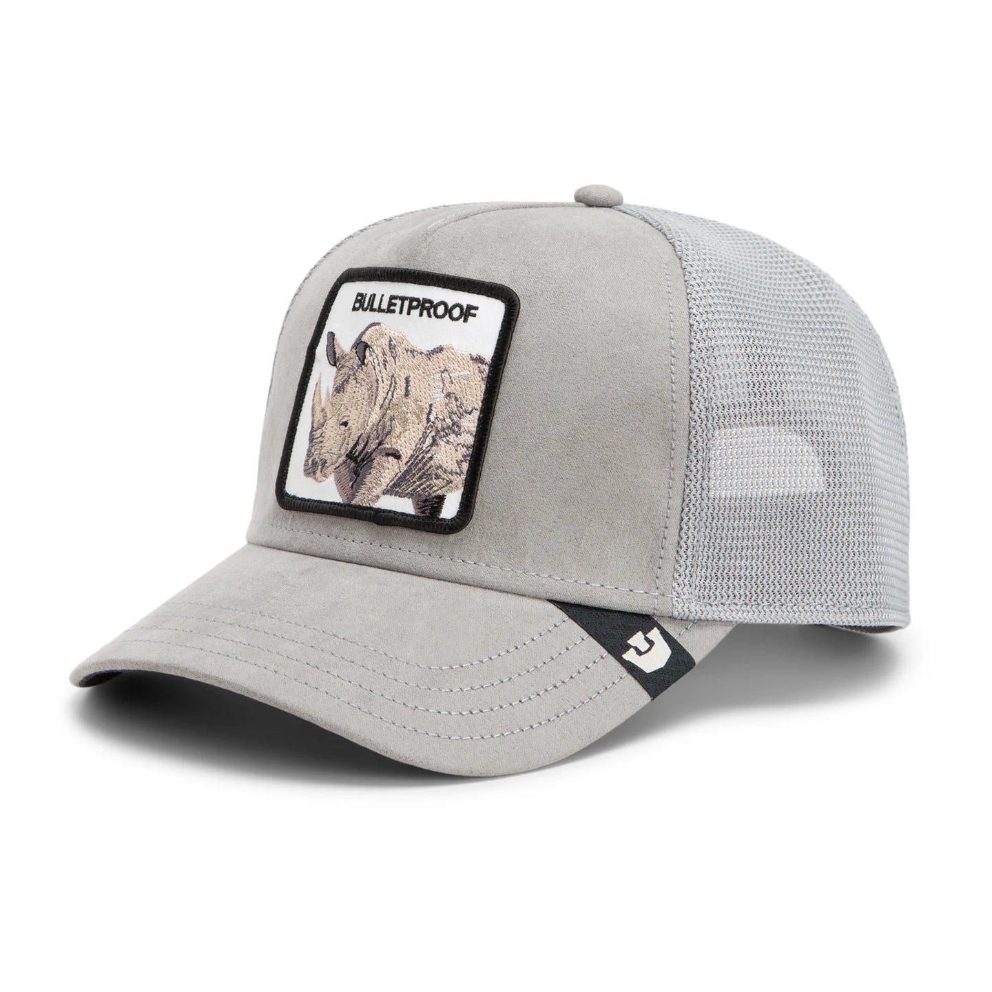 Goorin - Animal Trucker Cap - Bulletproof Rhino - Suede - Grey/Gloss