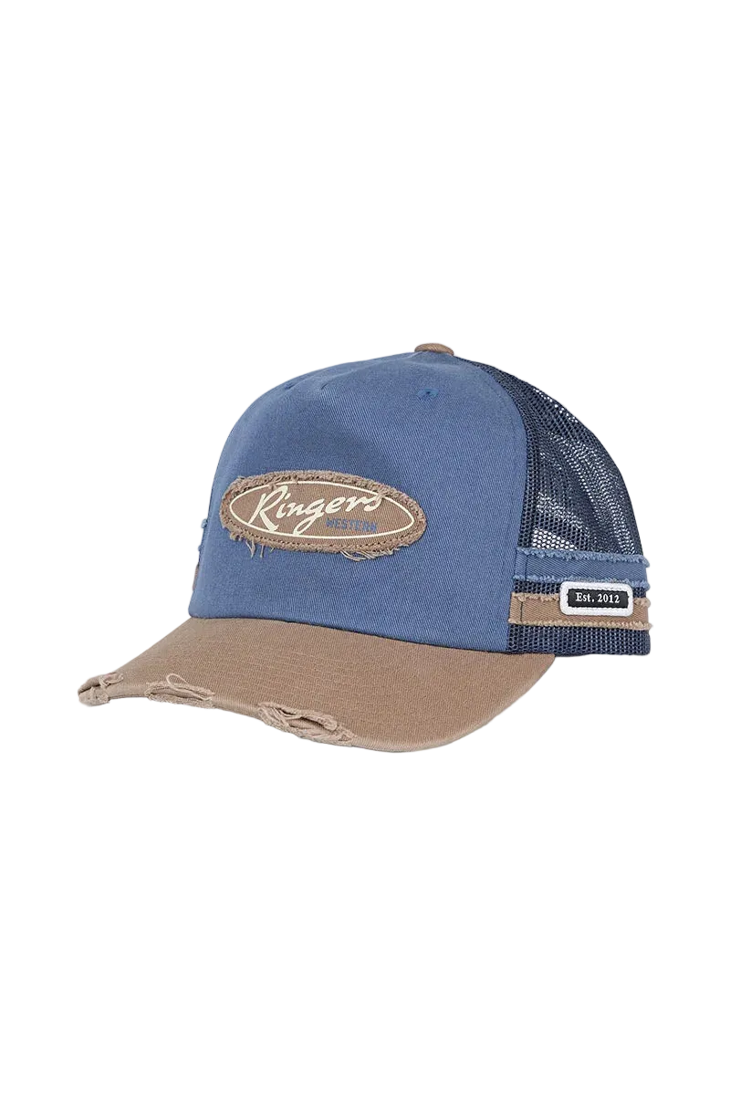 Ringers Western - Worn Out Deep Fit Trucker Cap - Clay Blue
