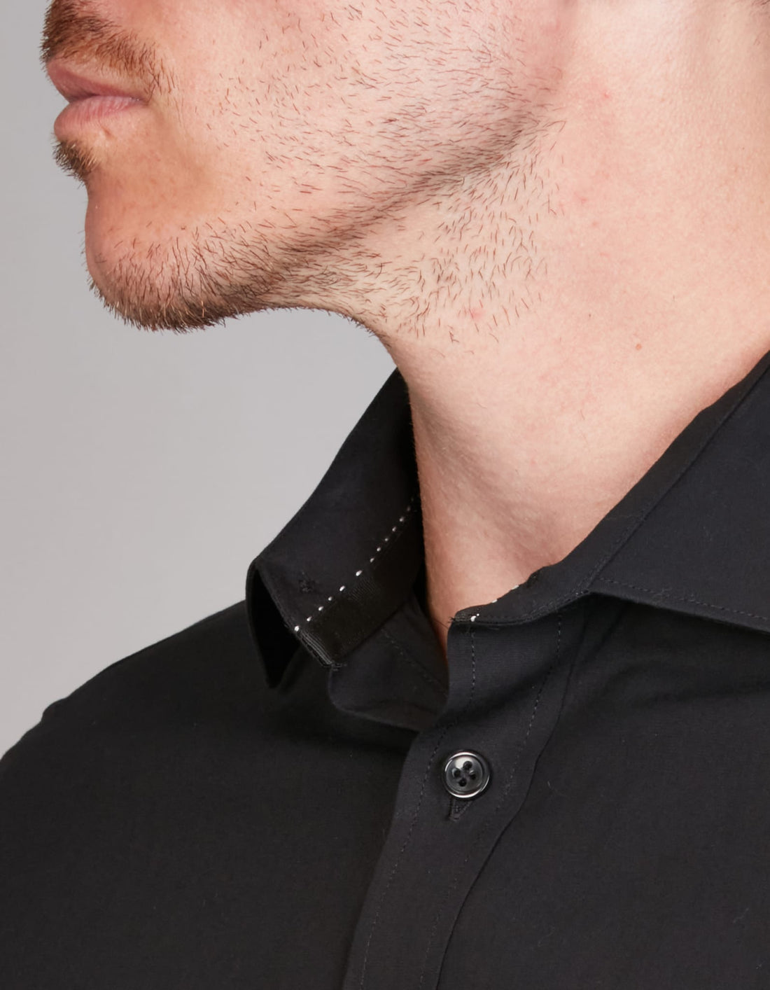 Abelard - Long Sleeve Business Shirt - 4 Way Stretch - Black
